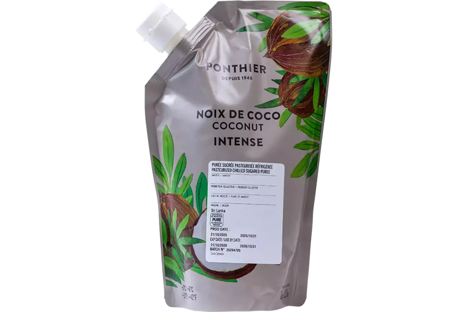 Fruitpuree kokosnoot 1kg stuk